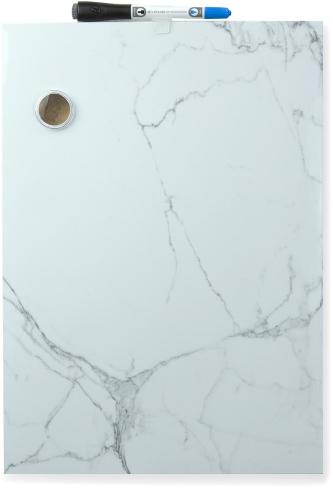 slide 1 of 1, U Brands Marble Frameless Magnetic Dry Erase Board - White/Gray, 11 in x 15.5 in