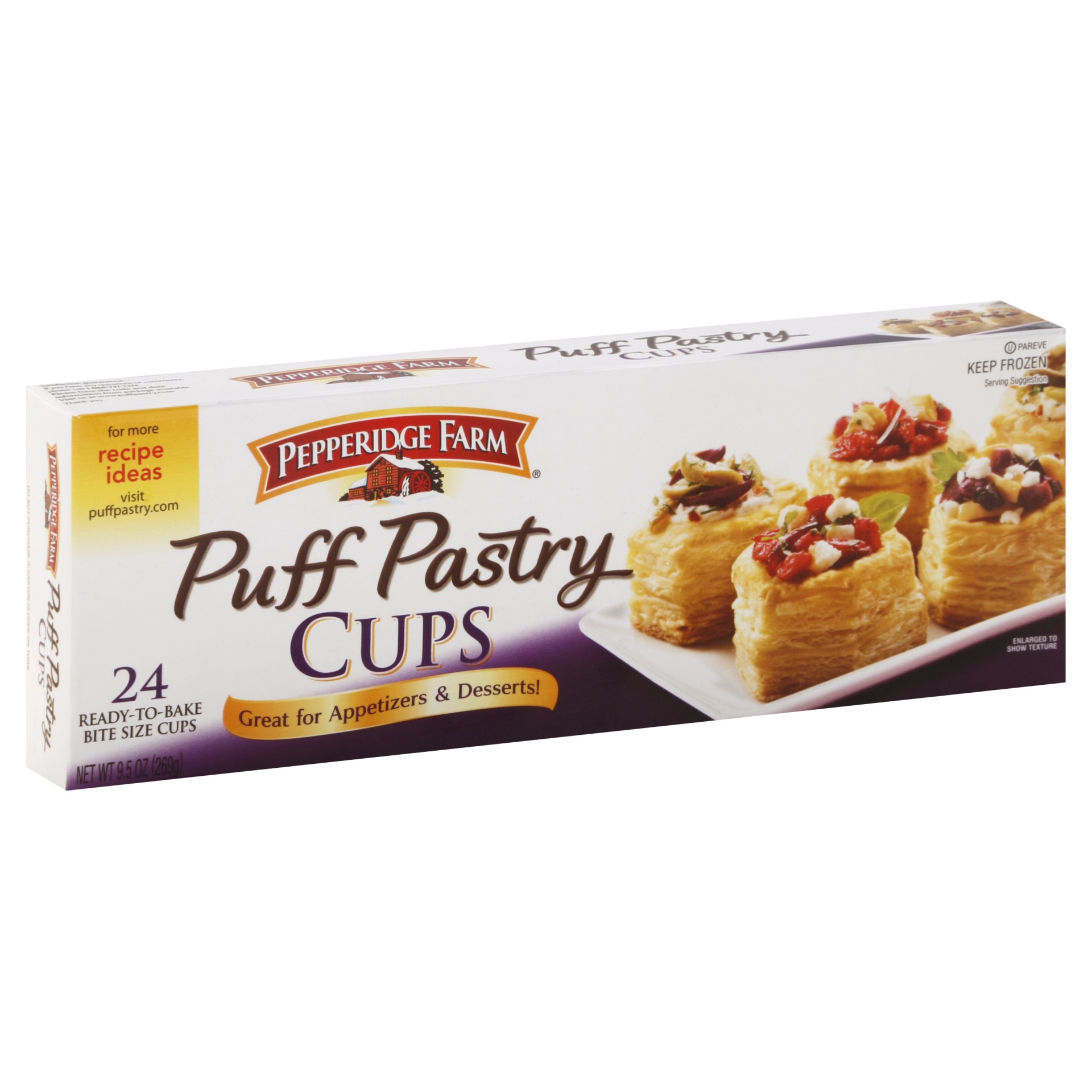 slide 1 of 1, Pepperidge Farm Puff Pastry Frozen Cups Pastry Dough, 9.5 oz