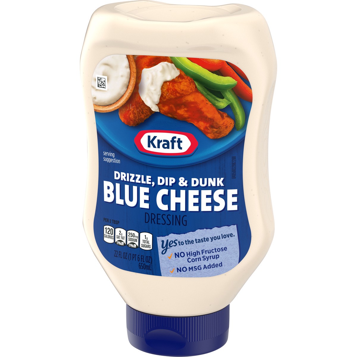 slide 5 of 14, Kraft Drizzle, Dip & Dunk Blue Cheese Dressing, 22 fl oz Bottle, 22 fl oz