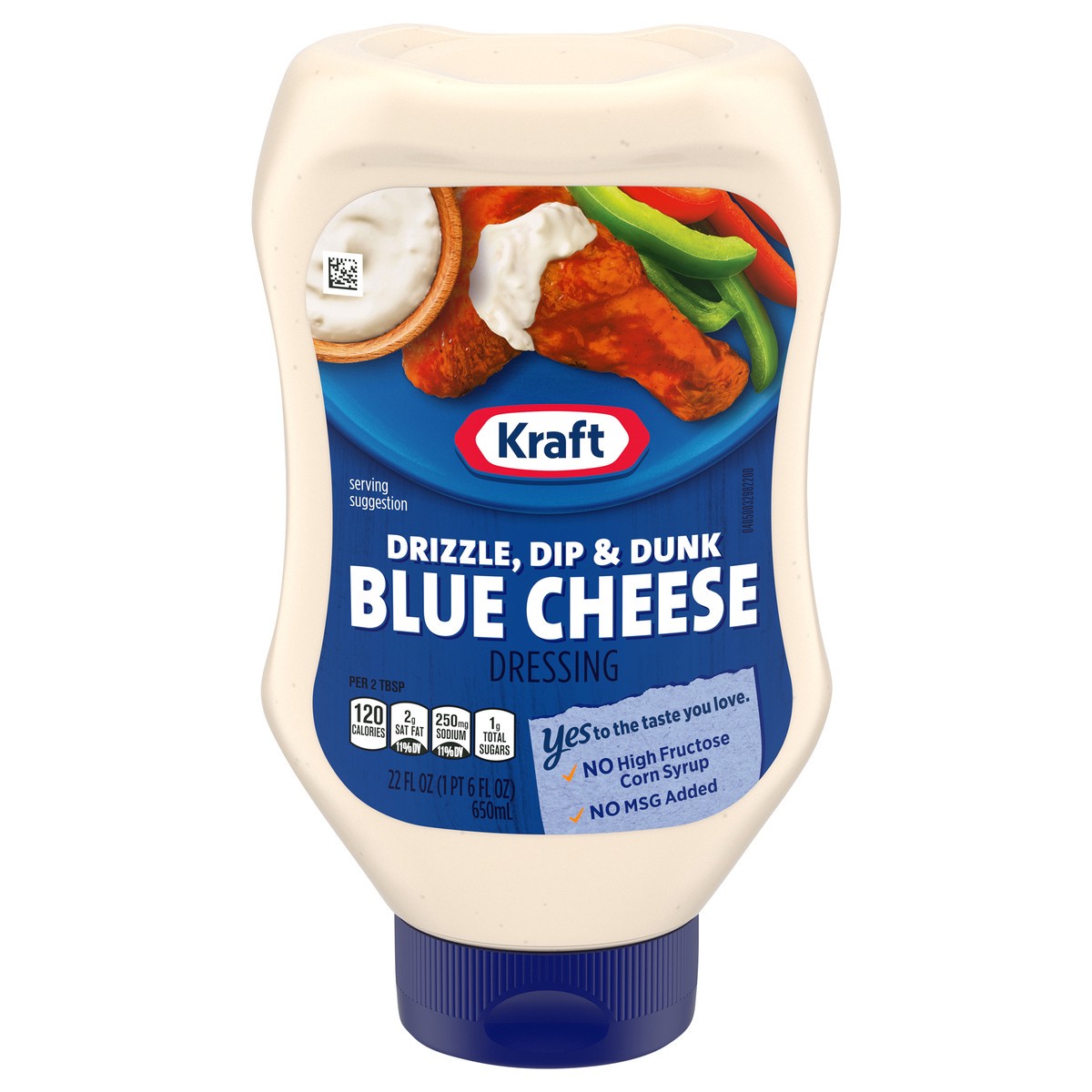 slide 14 of 14, Kraft Drizzle, Dip & Dunk Blue Cheese Dressing, 22 fl oz Bottle, 22 fl oz