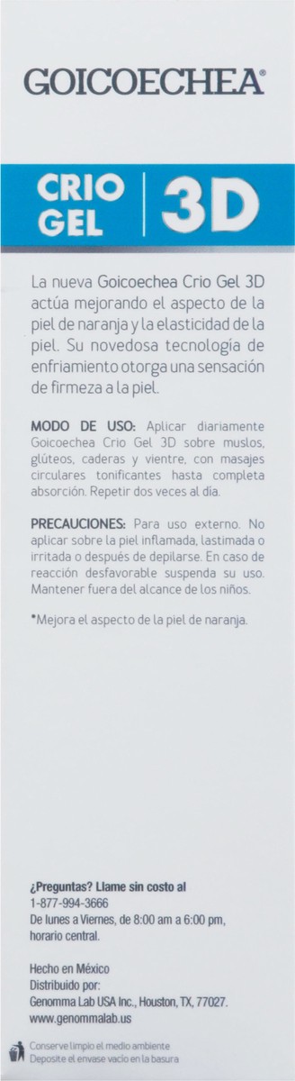 slide 4 of 9, Goicoechea Triple Action 3D Crio Gel 6.76 fl oz, 6.76 fl oz