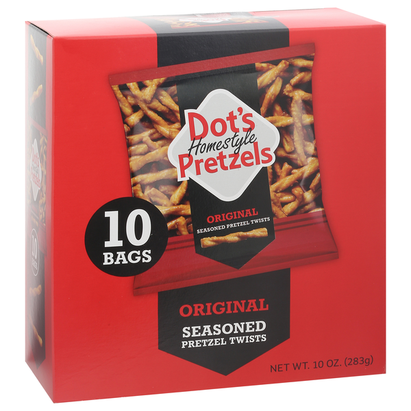 slide 1 of 1, Dot's Homestyle Pretzels Seasoned Original Pretzel Twists 10 ea, 10 ct