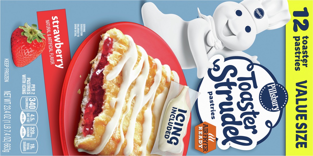 slide 7 of 9, Toaster Strudel Pastries, Strawberry, 12 ct, 23.4 oz, 23.4 oz