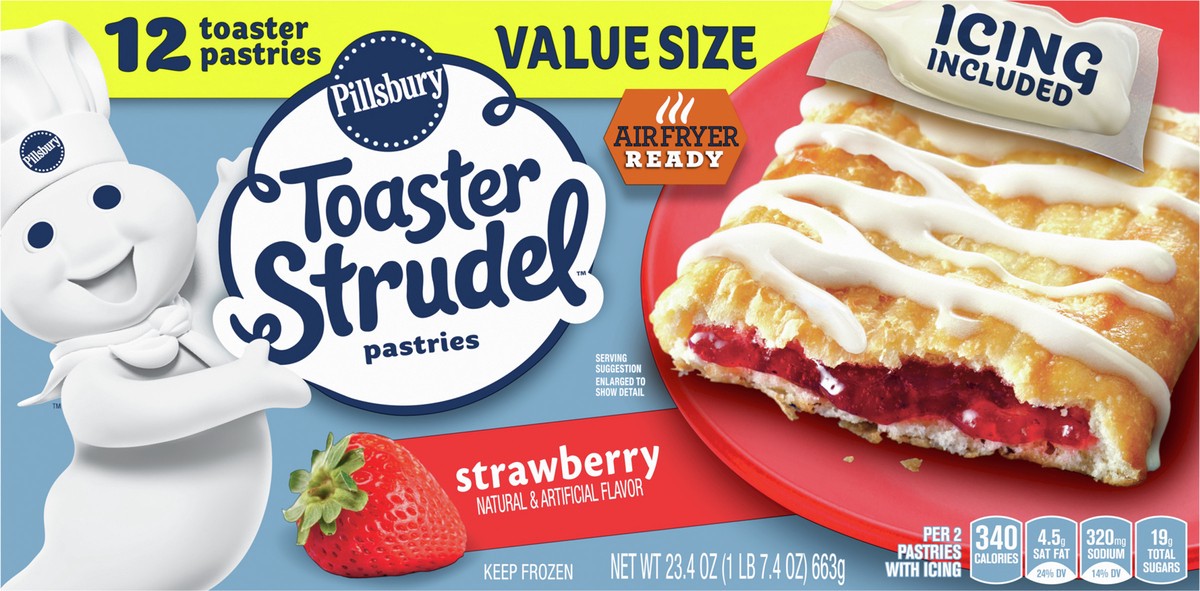 slide 6 of 9, Toaster Strudel Pastries, Strawberry, 12 ct, 23.4 oz, 23.4 oz