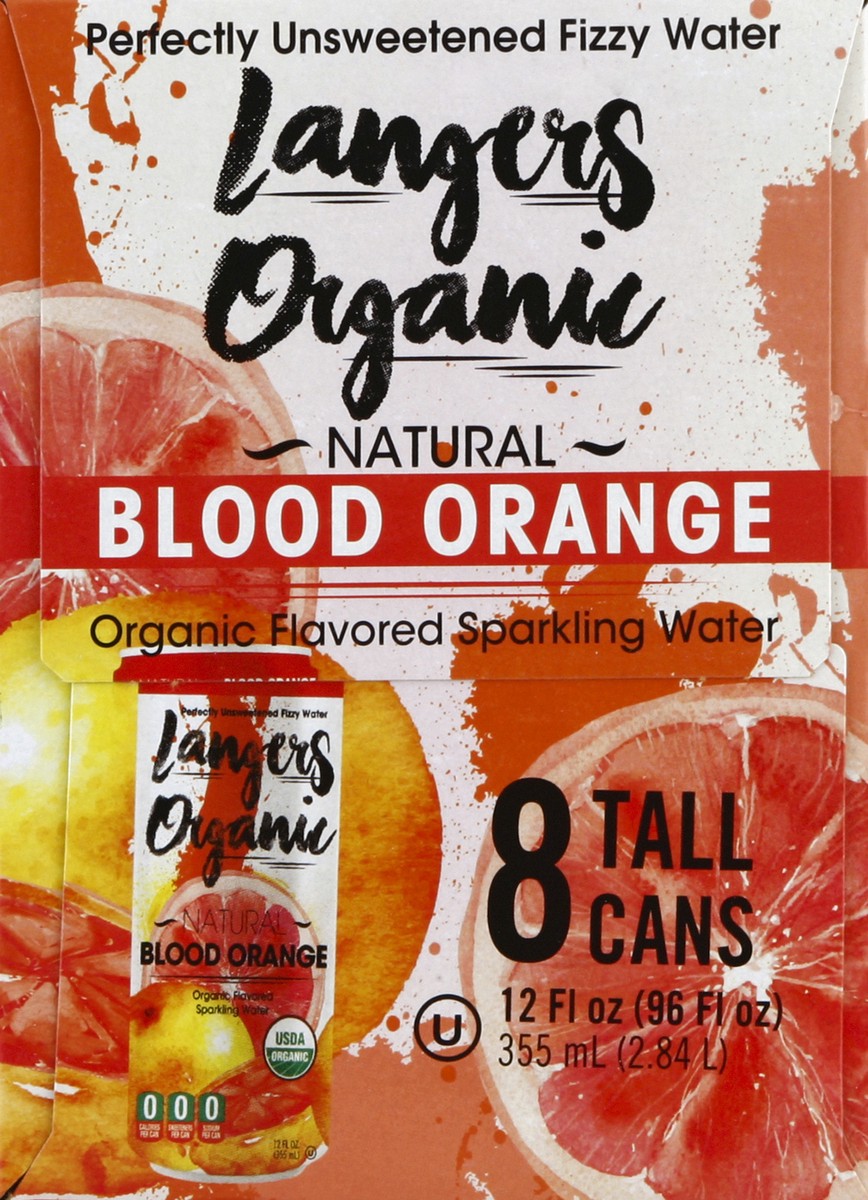 slide 3 of 6, Langers Organic Sparkling Water Blood Orange - 8 ct; 12 oz, 8 ct; 12 oz