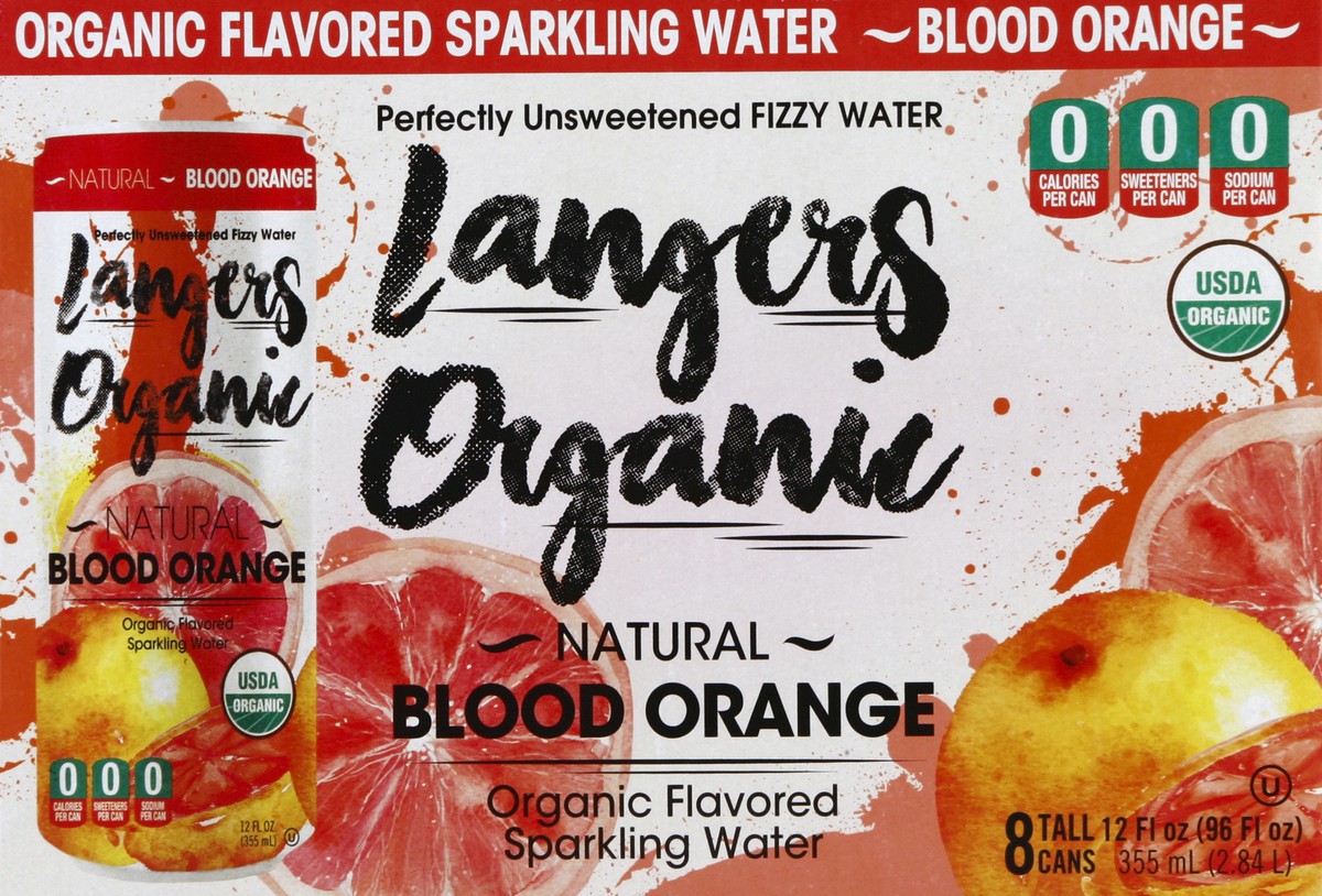 slide 6 of 6, Langers Organic Sparkling Water Blood Orange - 8 ct; 12 oz, 8 ct; 12 oz