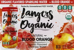 Langers Organic Sparkling Water Blood Orange - 8 ct; 12 oz
