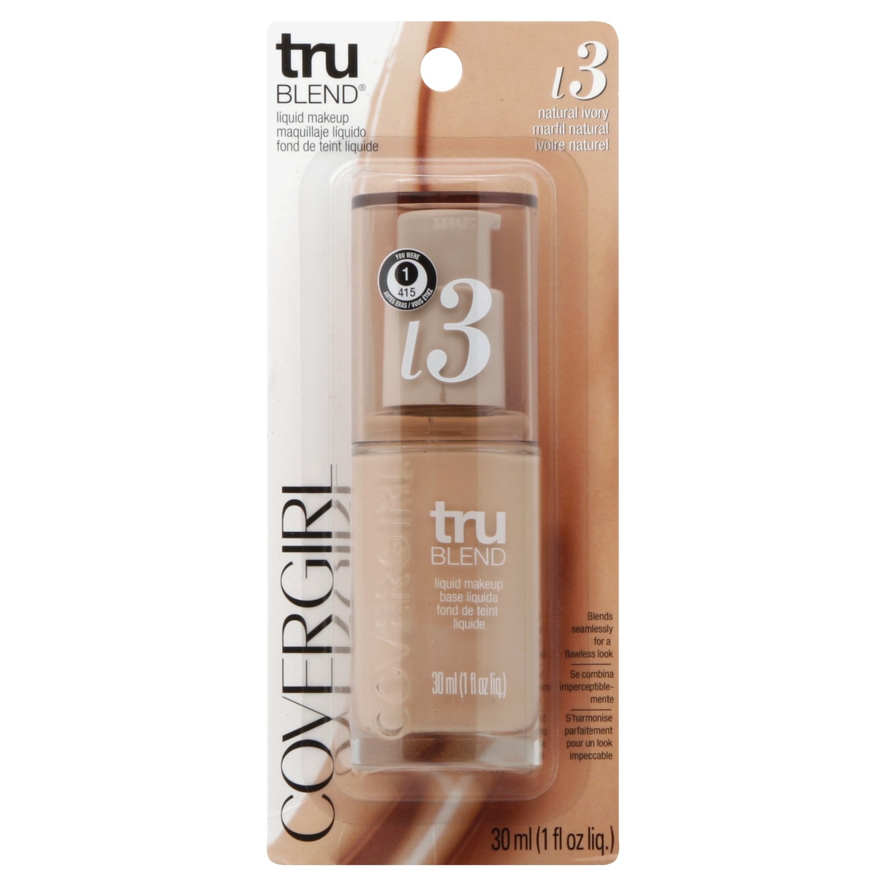 slide 1 of 3, Covergirl Trublend Liquid Makeup - L3 Natural Ivory, 1 fl oz