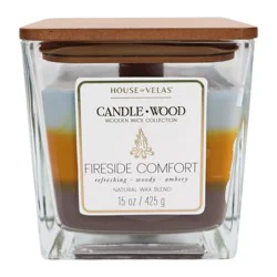 House of Velas Fireside Comfort Scented Wooden Wick Candle