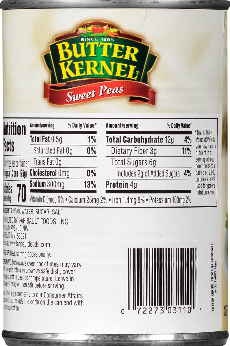 slide 9 of 12, Butter Kernel Sweet Peas, 15 oz