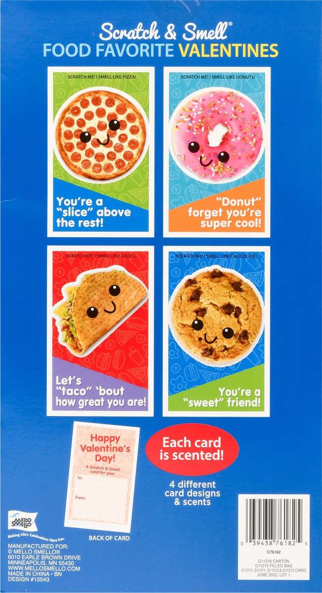 slide 6 of 11, Mello Smello Scratch & Smell Food Favorite Valentine Cards 16 ea, 16 ct