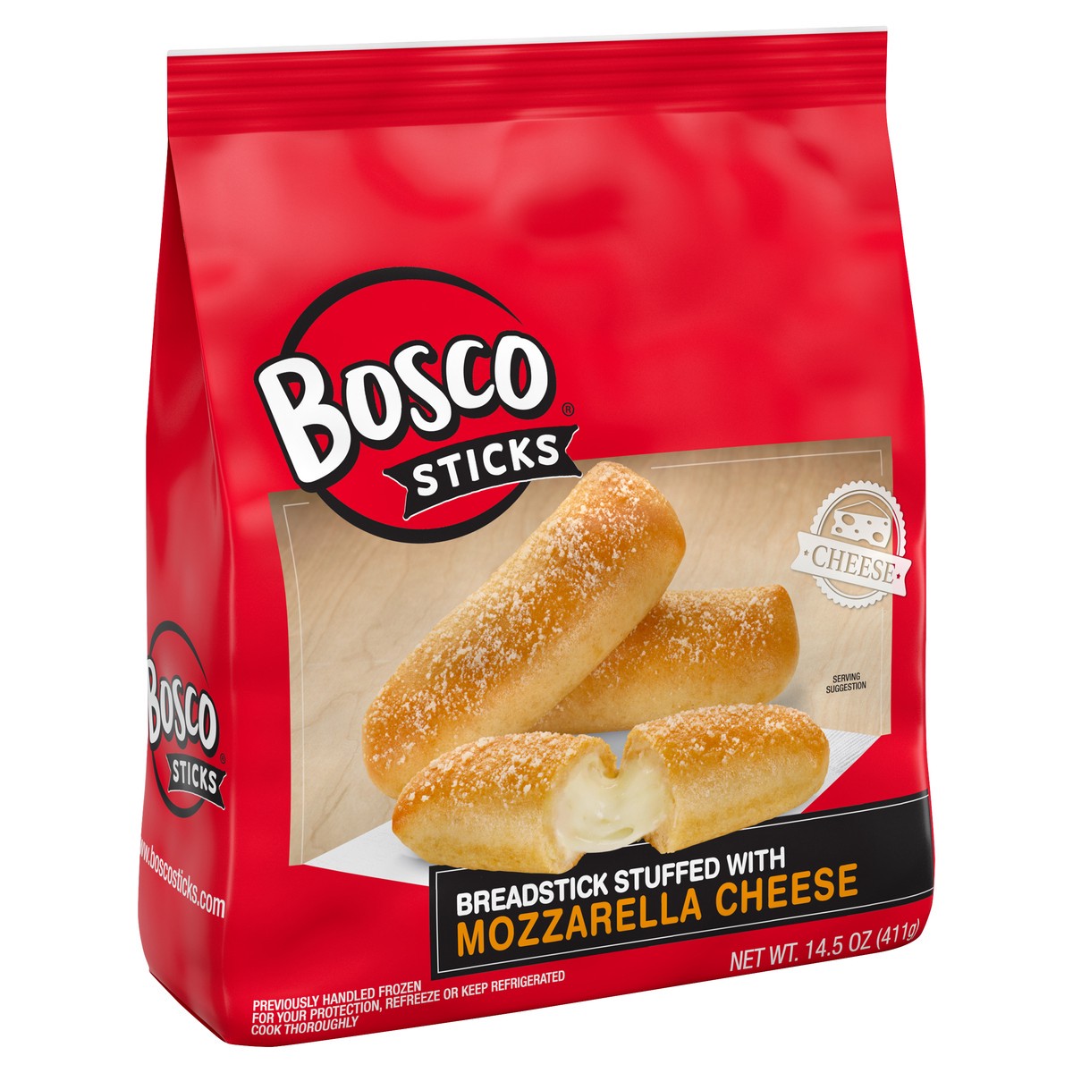 slide 3 of 4, BOSCOS PIZZA 4" Breadstick Stuffed with Mozzarella Cheese, 411.55 g