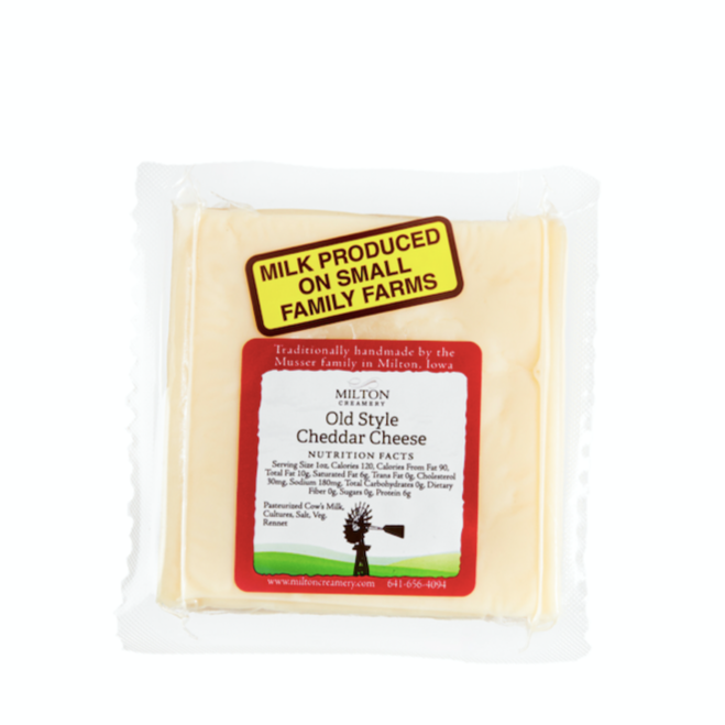 slide 1 of 1, Milton Creamery Old Style Cheddar Cheese, 6 oz