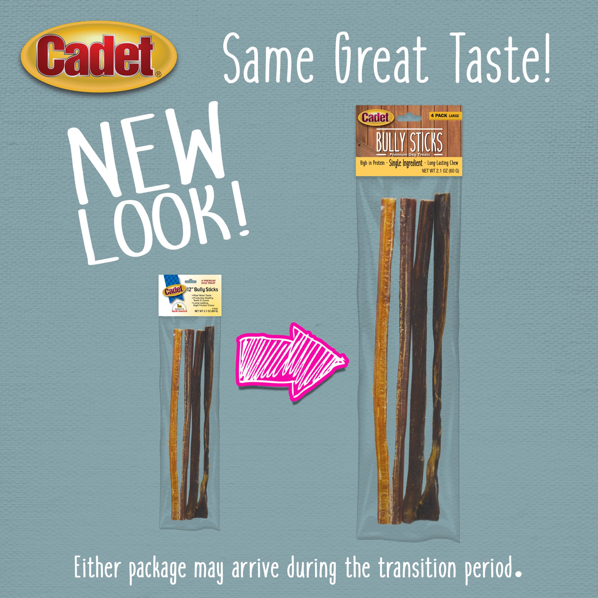 slide 2 of 9, Cadet Large Bully Sticks Large(4 Count), 2.1 oz