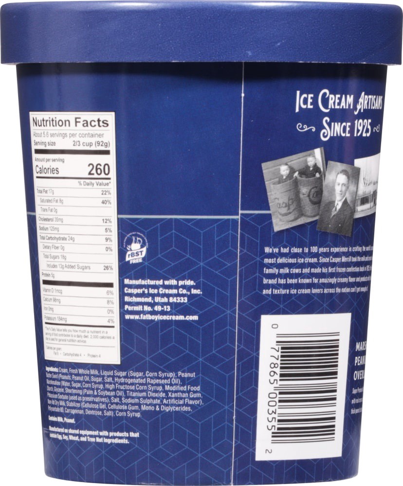 slide 2 of 2, Fat Boy Marshmlw PB Ice Cream 30 Oz, 16 fl oz