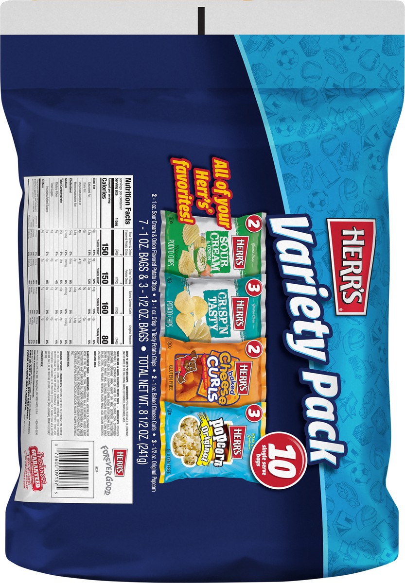 slide 12 of 12, Herr's Variety Snack Pack - 10 Count, 10 ct