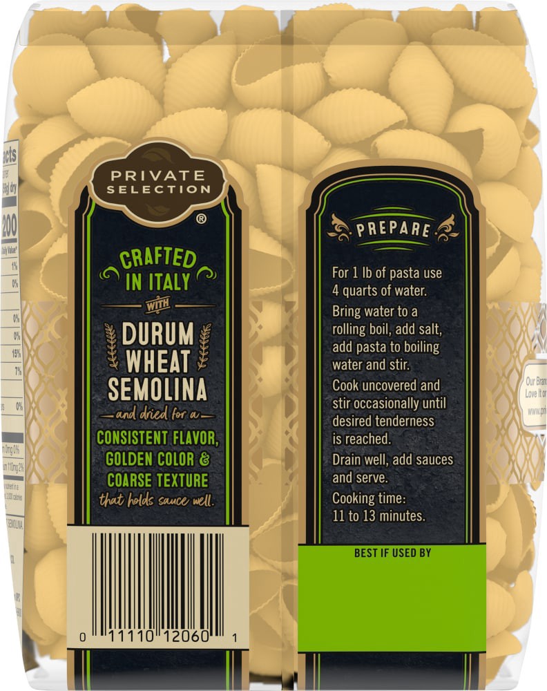 slide 4 of 4, Kroger Private Selection Medium Pasta Shells, 16 oz