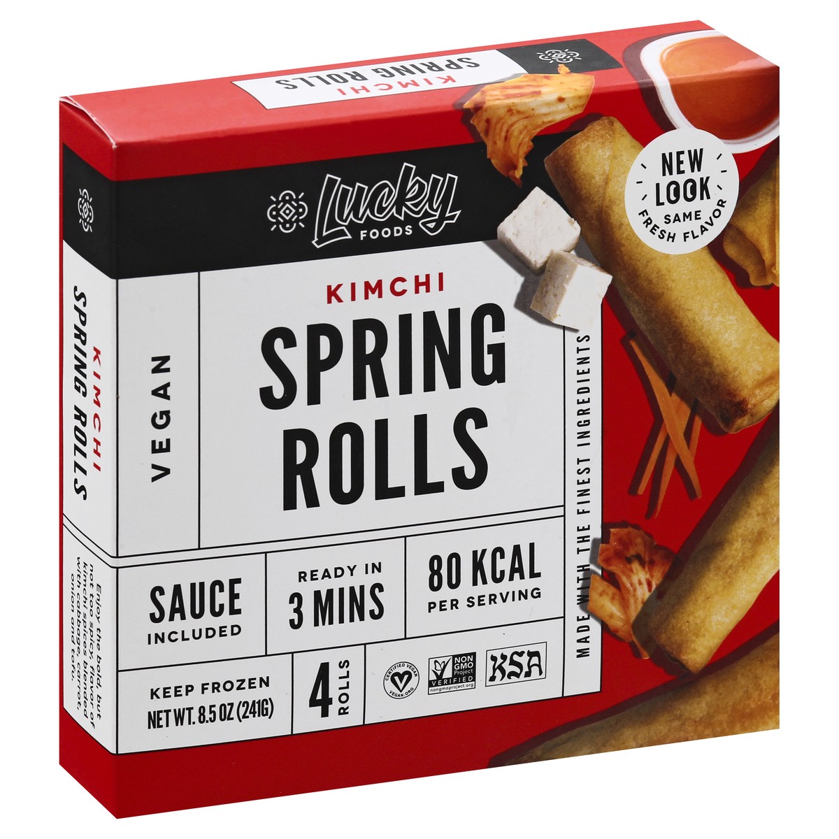 slide 11 of 12, Lucky Foods Vegan Kimchi Spring Rolls 4 ea, 4 ct