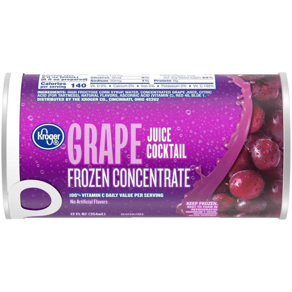 slide 1 of 1, Kroger Frozen Grape Juice Concentrate, 12 fl oz