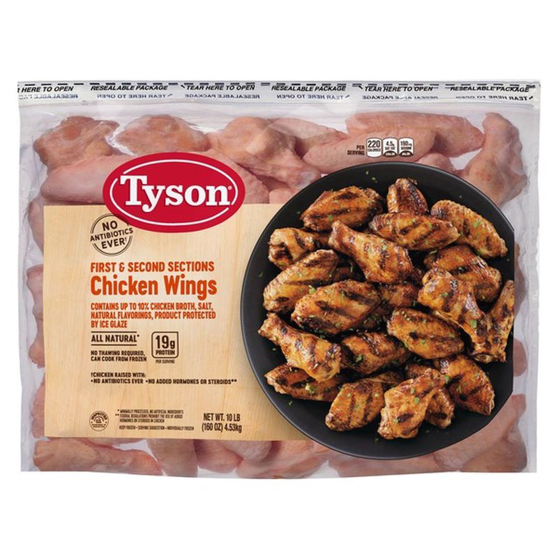 slide 1 of 1, Tyson Individually Frozen Chicken Wings, 160 oz