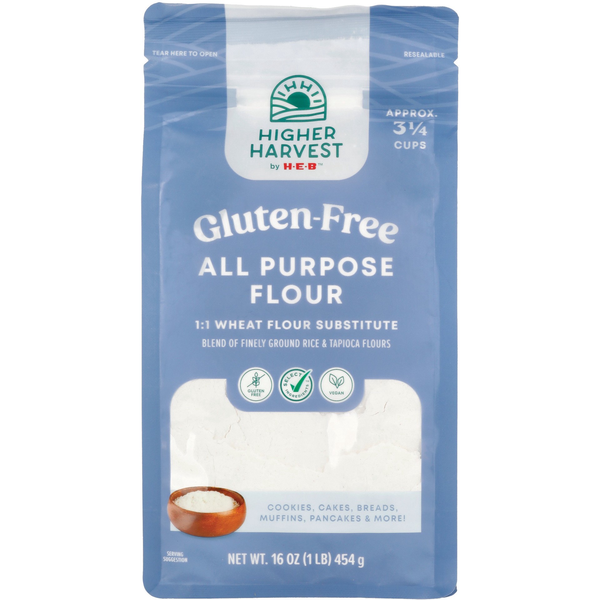 slide 1 of 1, Higher Harvest by H-E-B Gluten Free All Purpose Flour, 1 lb