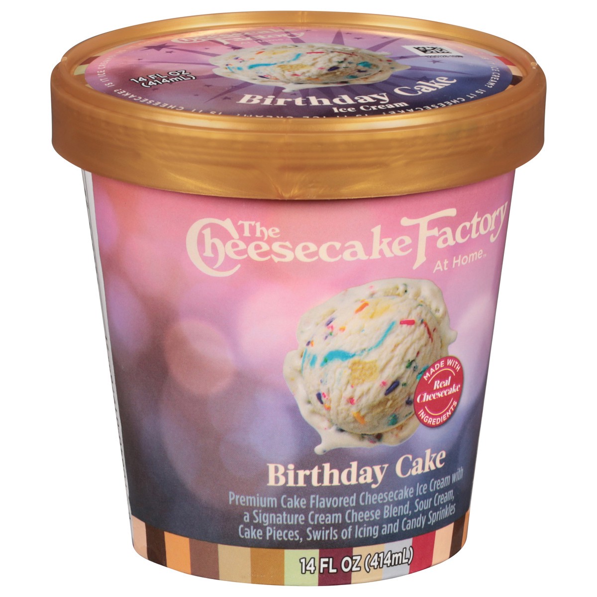 slide 2 of 9, The Cheesecake Factory At Home Birthday Cake Ice Cream 14 fl oz, 14 fl oz