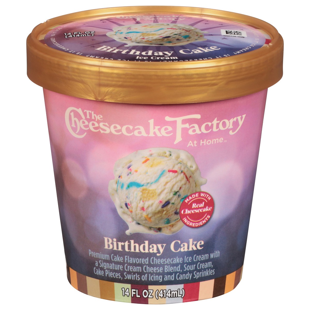 slide 1 of 9, The Cheesecake Factory At Home Birthday Cake Ice Cream 14 fl oz, 14 fl oz