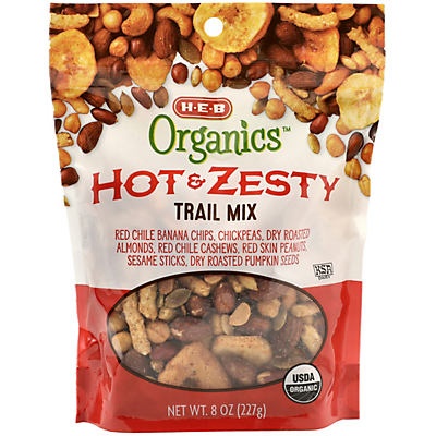 slide 1 of 1, H-E-B Organics Hot & Zesty Trail Mix, 8 oz