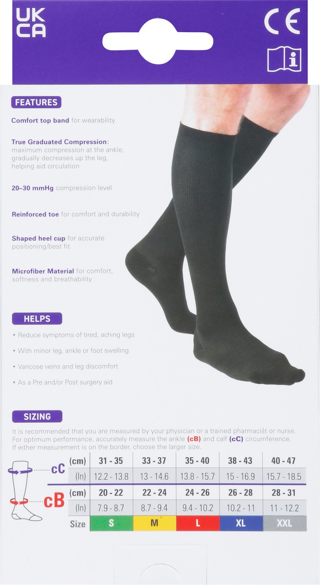 slide 2 of 9, Neo G Black Large Mens 20-30 mmHg Firm Therapeutic Socks 1 Pair, 1 ct