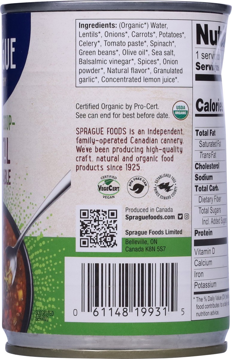 slide 5 of 15, Sprague Organic Lentil & Vegetable Soup 15 oz, 15 oz