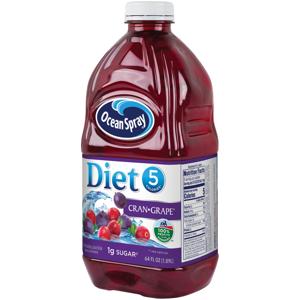 slide 3 of 5, Ocean Spray Diet Cranberry Grape Juice Bottle, 64 fl oz