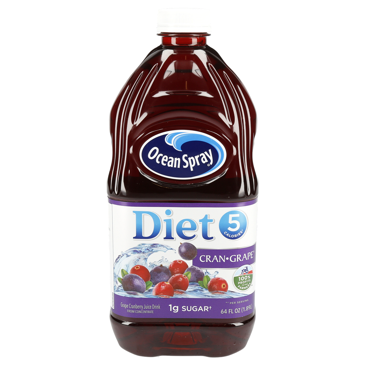 slide 1 of 5, Ocean Spray Diet Cranberry Grape Juice Bottle, 64 fl oz