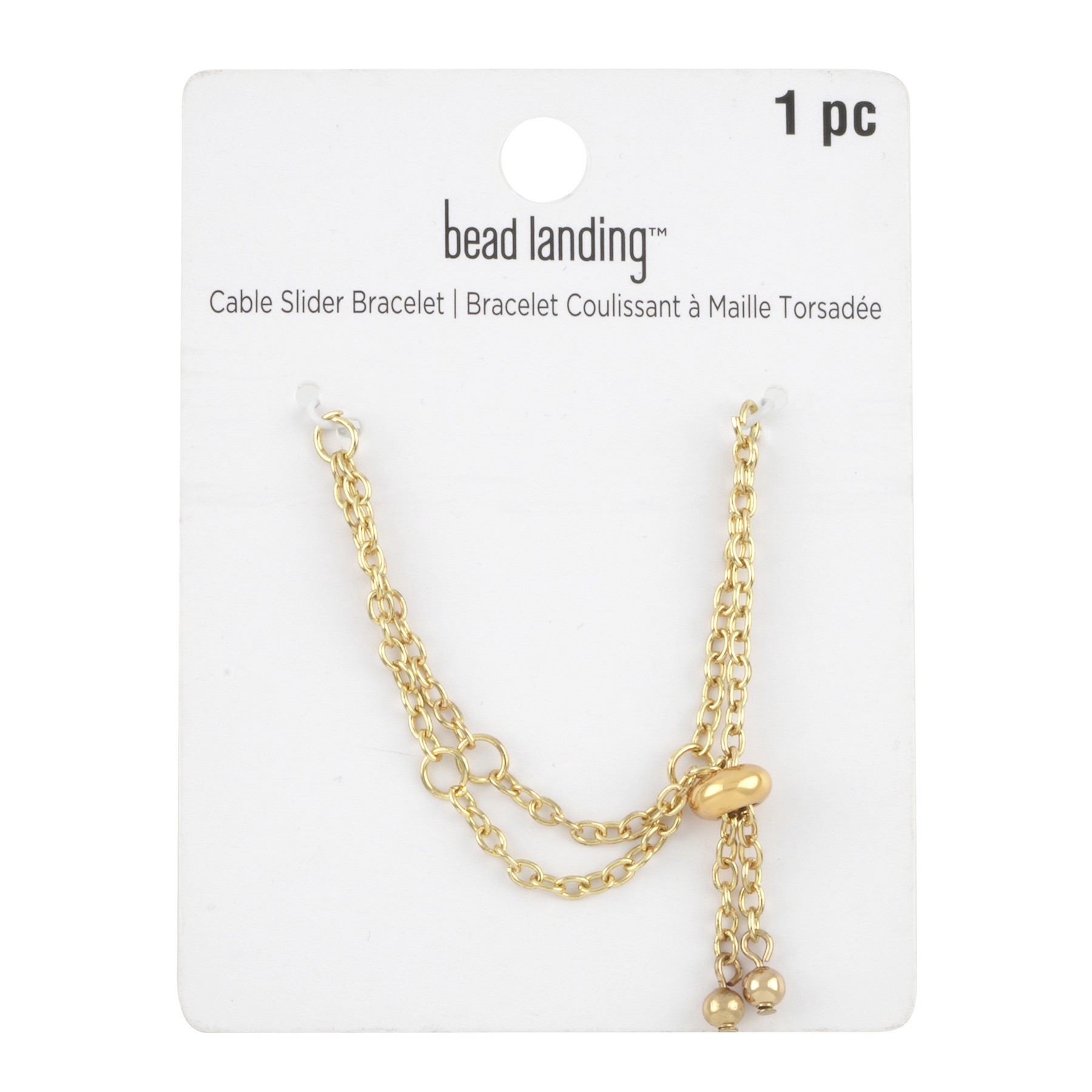 slide 3 of 3, 9" Gold Slider Charm Bracelet By Bead Landing, 9 in