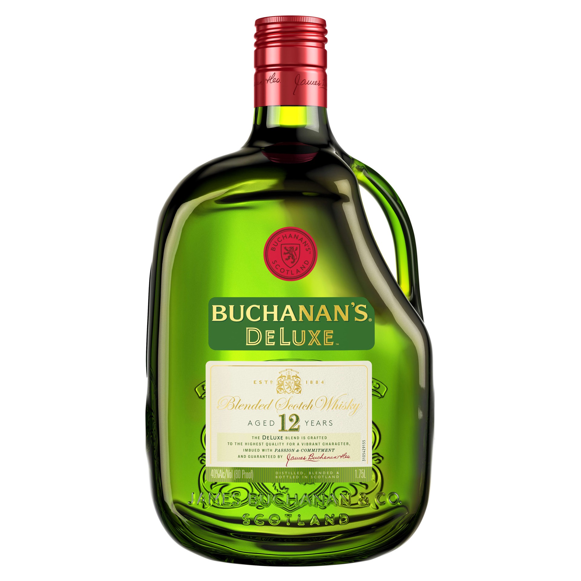 slide 1 of 5, Buchanan's DeLuxe Aged 12 Years Blended Scotch Whisky, 1.75 L, 1.75 liter