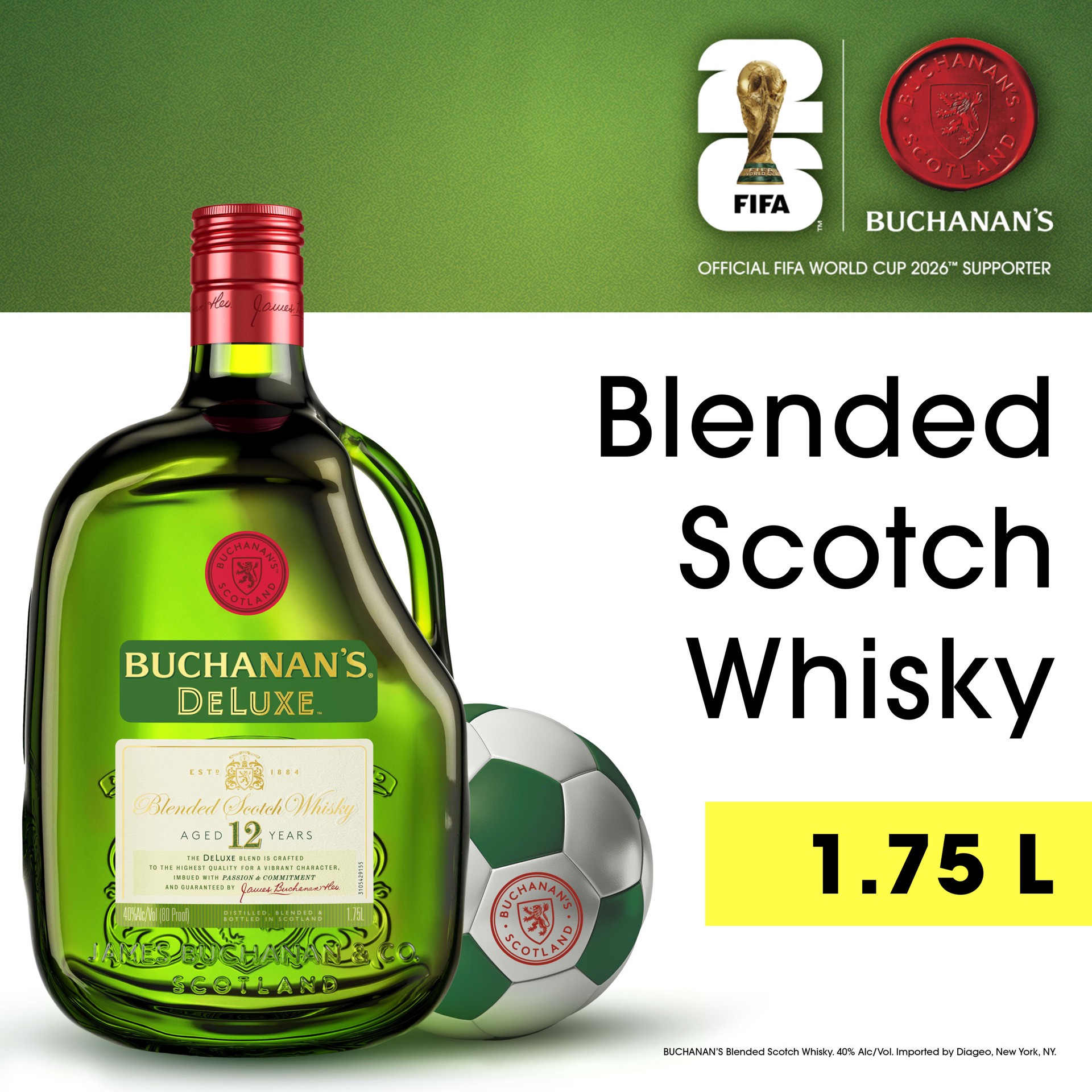 slide 1 of 5, Buchanan's Deluxe Aged 12 Years Blended Scotch Whisky, 1.75 L, 1.75 liter