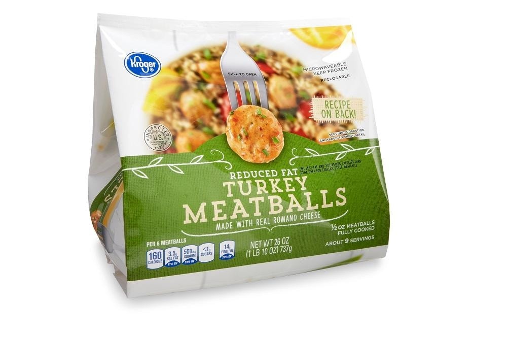 slide 1 of 1, Kroger Reduced Fat Turkey Meatballs, 26 oz