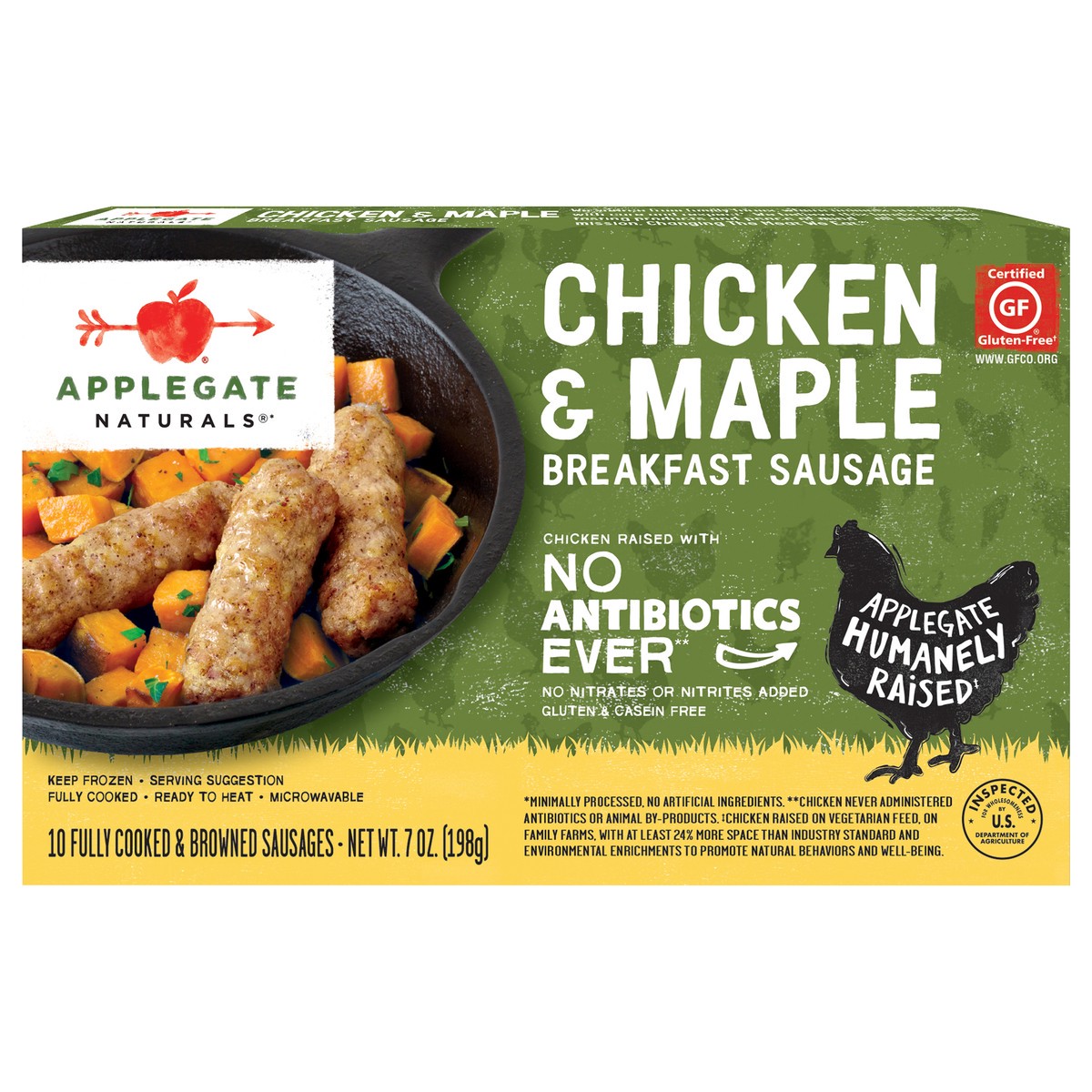 slide 2 of 11, Applegate Naturals Chicken & Maple Breakfast Sausage, 7 oz