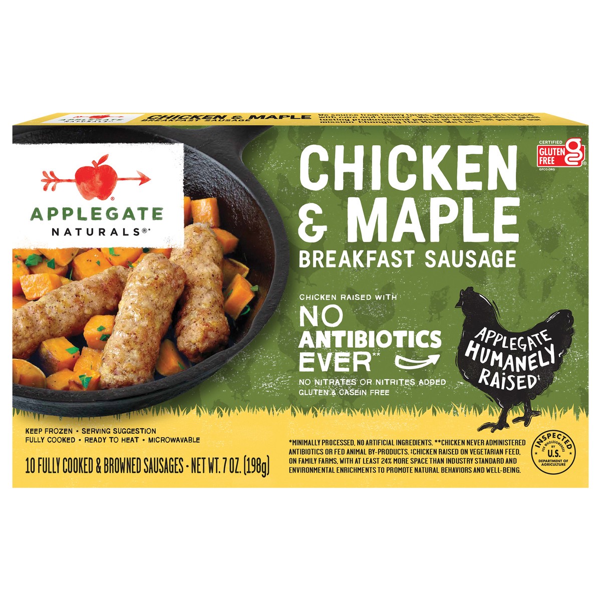 slide 1 of 11, Applegate Naturals Chicken & Maple Breakfast Sausage, 7 oz