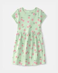 Carter's Girls Cherry Short-Sleeve Dress - Green, Size 5