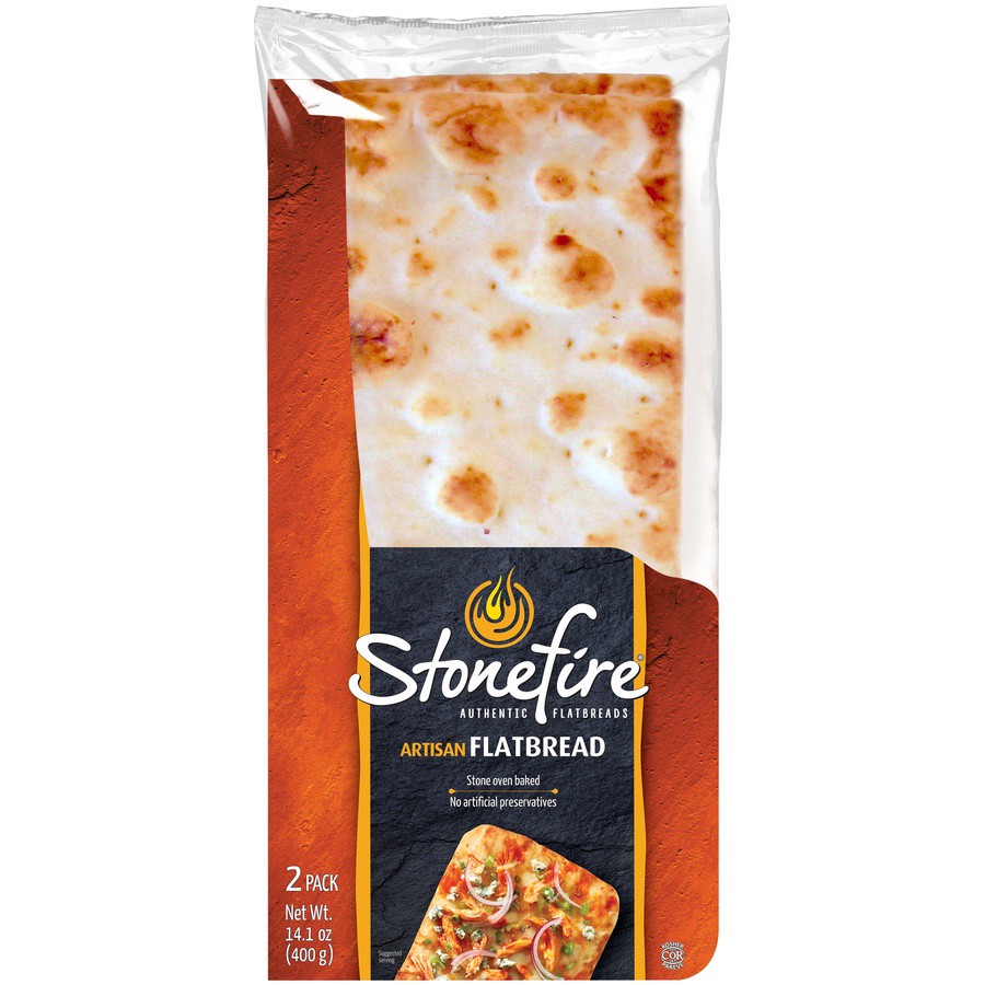 slide 1 of 3, Stonefire Authentic Flatbreads Artisan Thin Crust Pizza, 2 ct