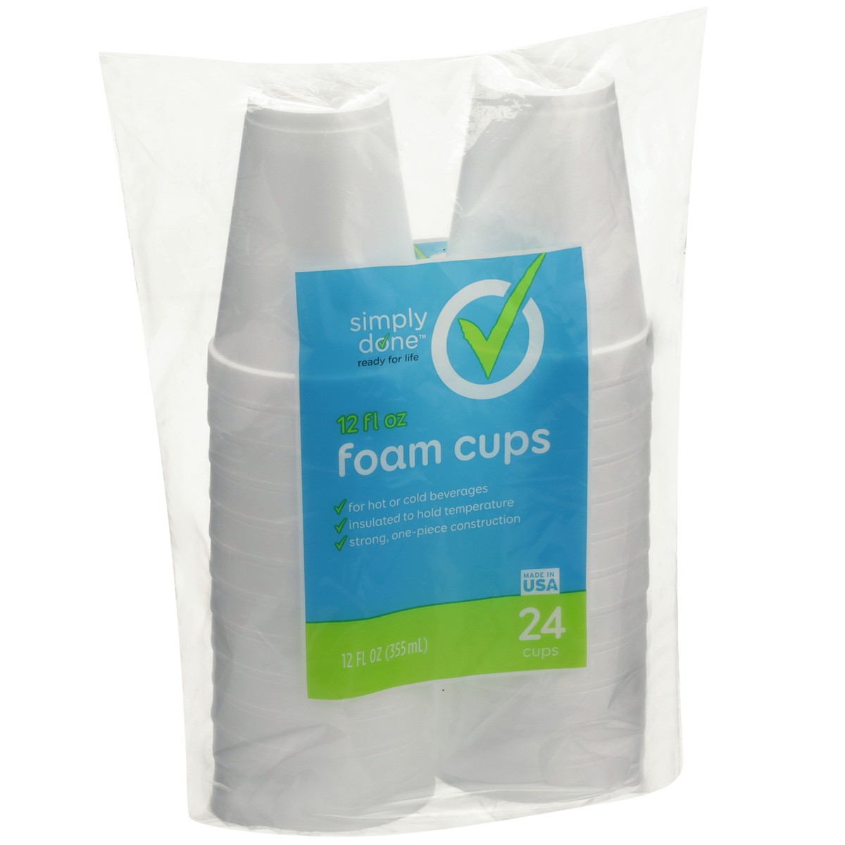 slide 6 of 9, Simply Done Foam Cups, 12 fl oz