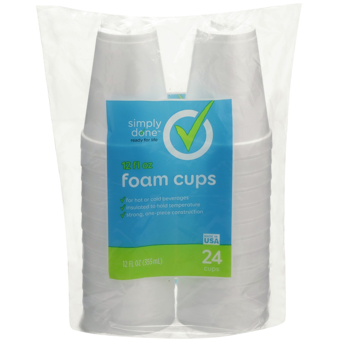 slide 1 of 9, Simply Done Foam Cups, 12 fl oz