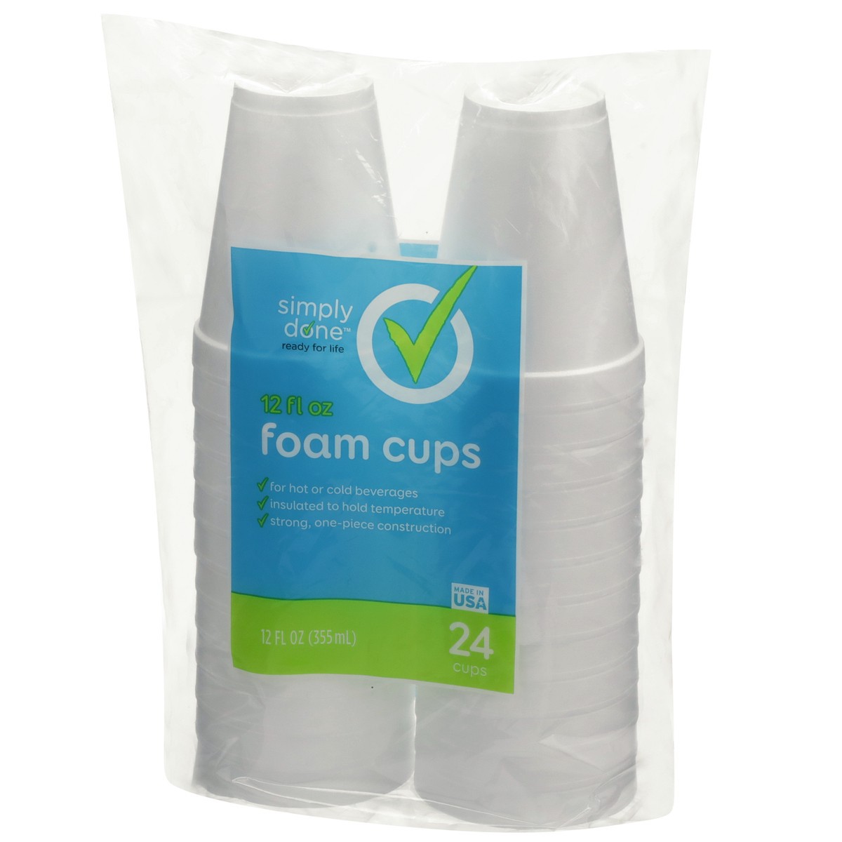 slide 4 of 9, Simply Done Foam Cups, 12 fl oz