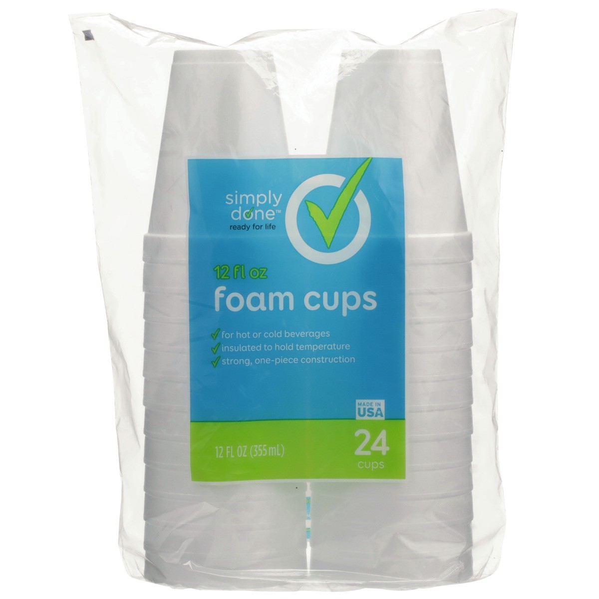 slide 7 of 9, Simply Done Foam Cups, 12 fl oz