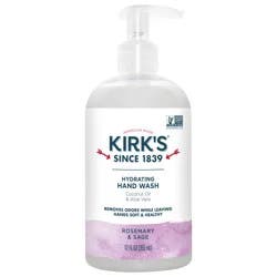 Kirk's Hydrating Hand Wash - Made with Coconut Oil and Aloe Vera, With Odor Neutralizing Technology To Help Eliminate Odors, Non-GMO, Vegan, Rosemary & Sage, 12 fl oz