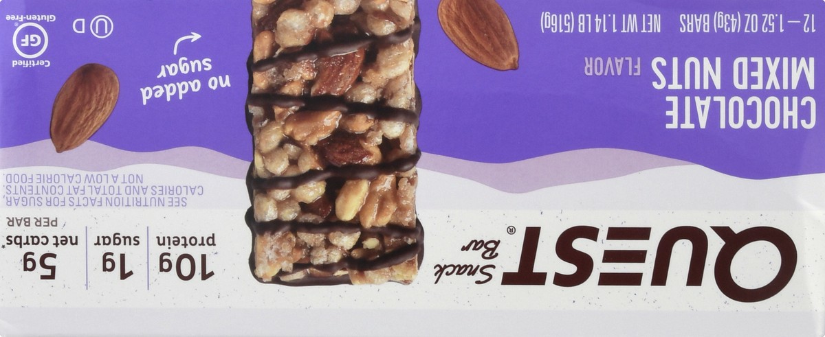 slide 5 of 13, Quest Chocolate Mixed Nuts Flavor Snack Bar 12 ea, 1 ct