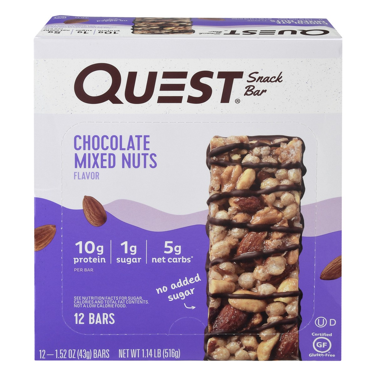 slide 1 of 13, Quest Chocolate Mixed Nuts Flavor Snack Bar 12 ea, 1 ct