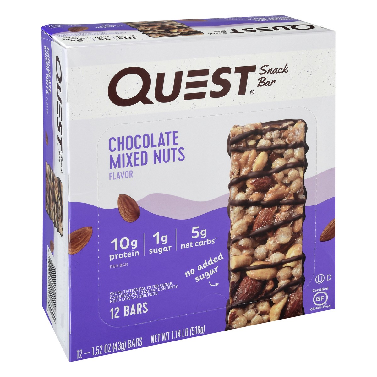 slide 10 of 13, Quest Chocolate Mixed Nuts Flavor Snack Bar 12 ea, 1 ct