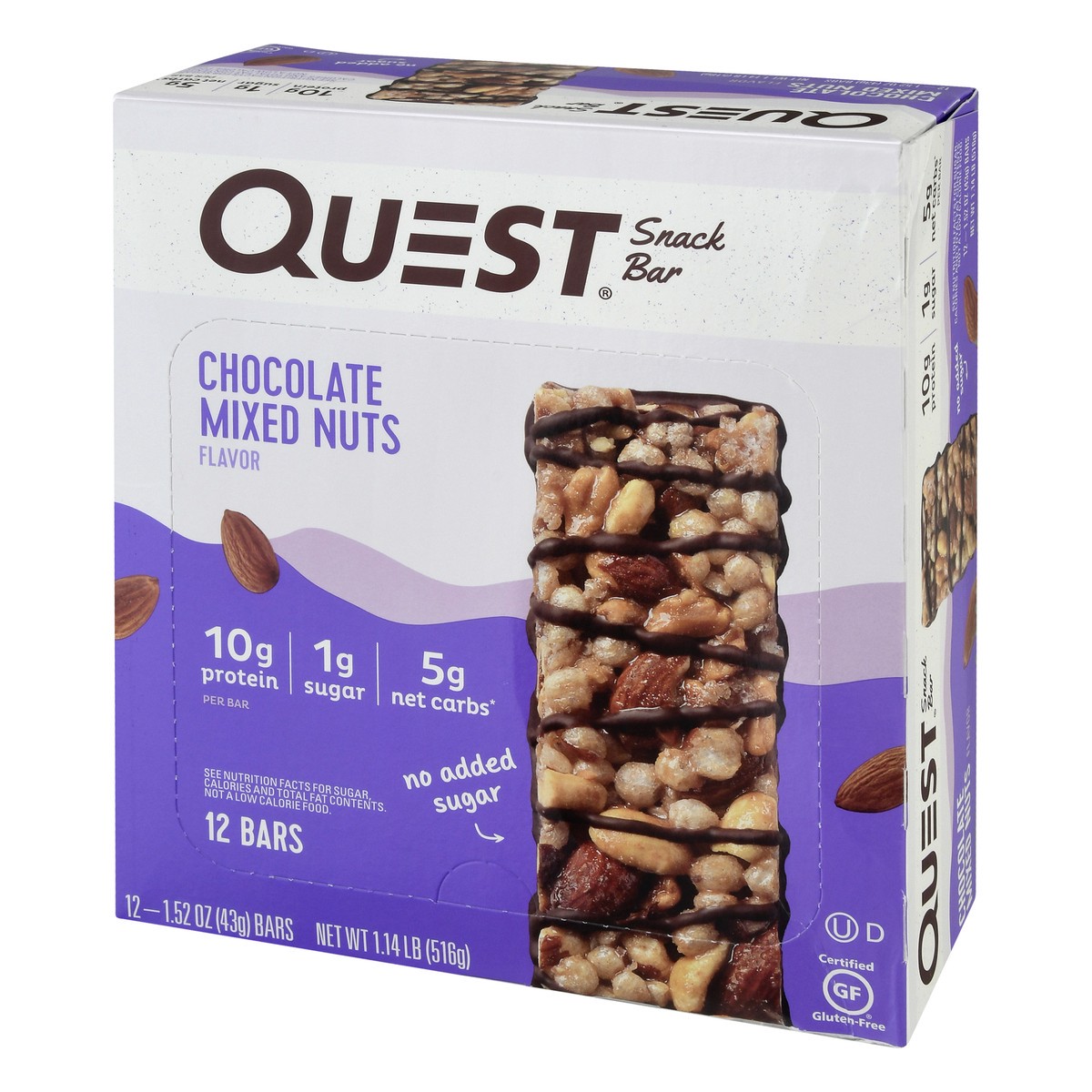 slide 11 of 13, Quest Chocolate Mixed Nuts Flavor Snack Bar 12 ea, 1 ct