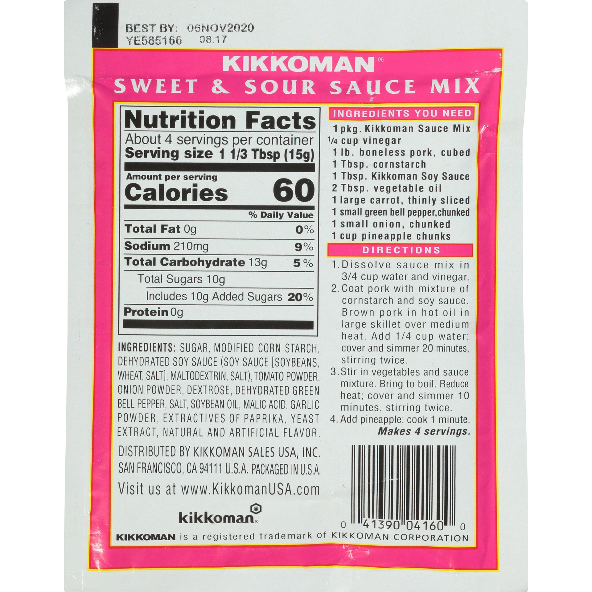 slide 5 of 7, Kikkoman Sweet & Sour Sauce Mix, 2.12 oz